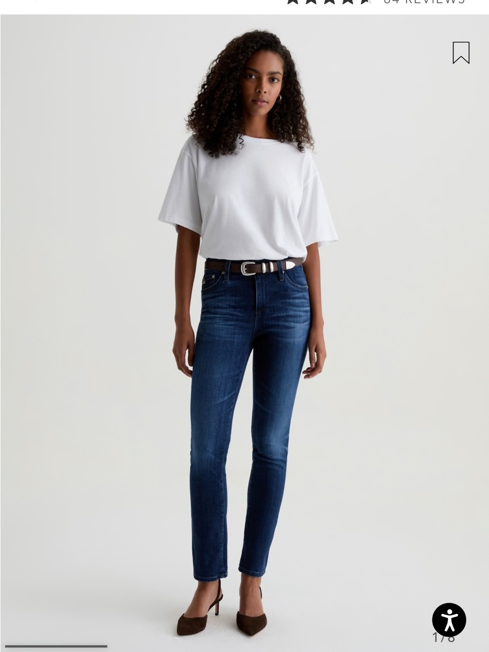 AG Adriano Goldschmied the Mari Mid Rise Straight-Leg Jeans Sz 32